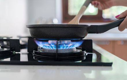 A pan on a hot stove.