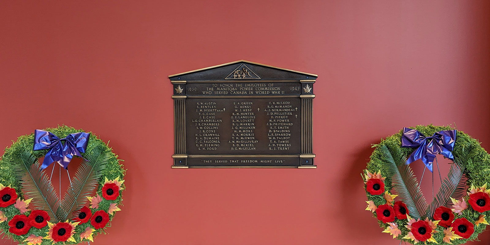 WWII memorial for Manitoba Power Commission employees installed