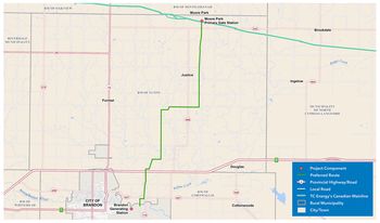 Map of Brandon region of Manitoba