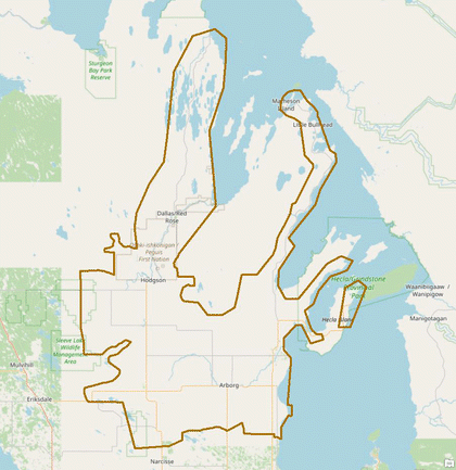 Map of Arborg area.