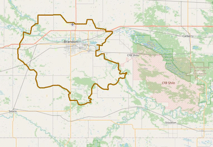 Map of Brandon area.
