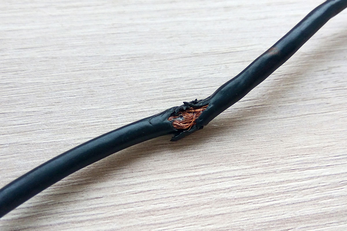 Damaged extension cord