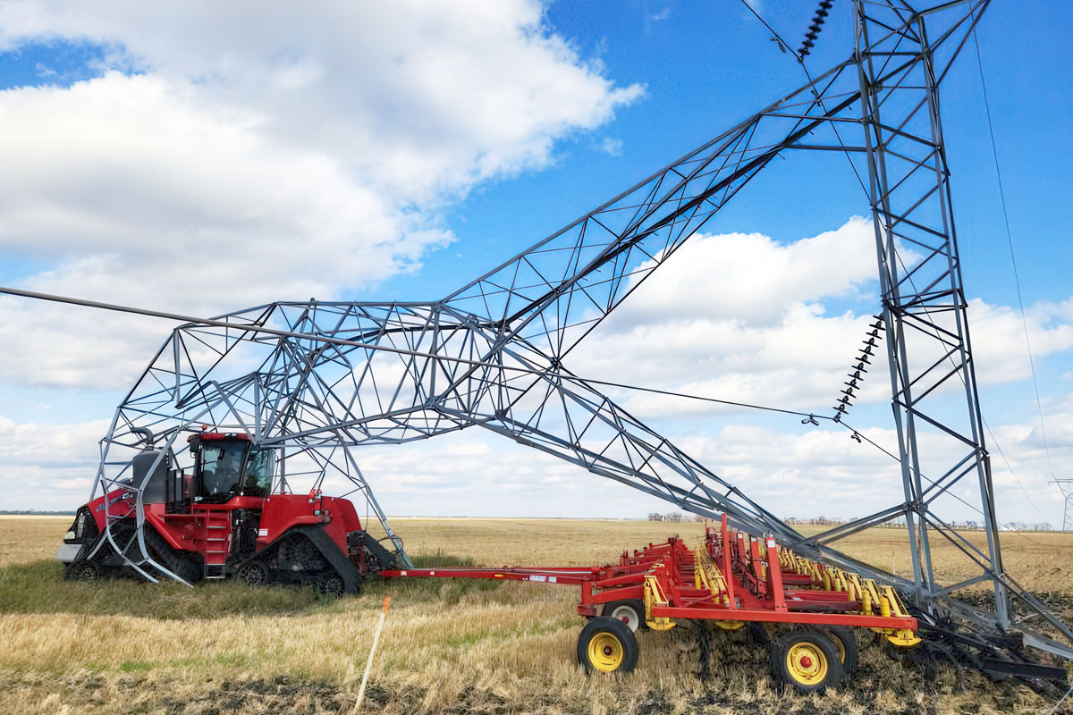 Farm equipment collision