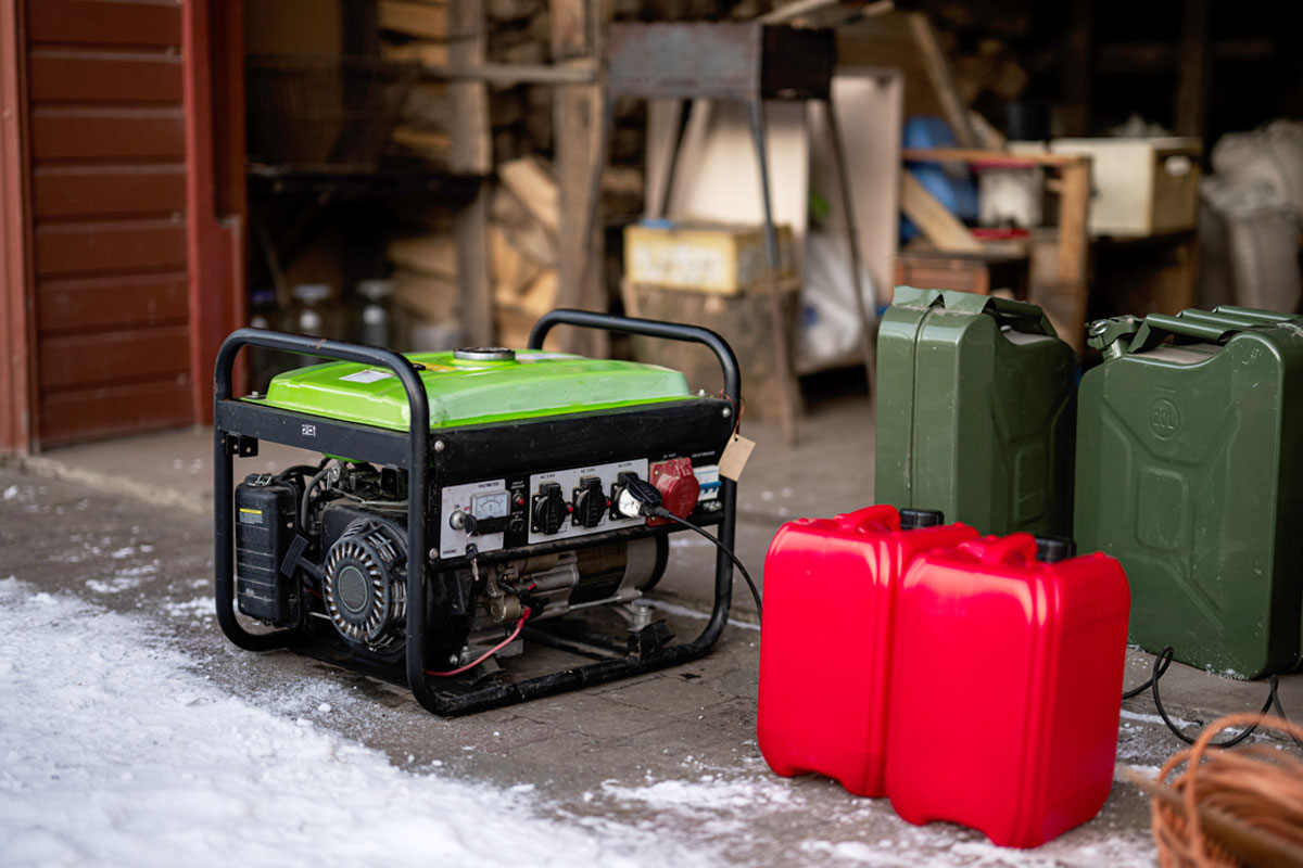 Generator and fuel cans