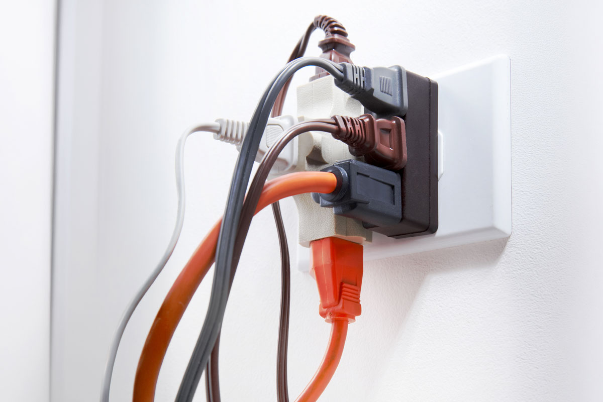 Overloaded electrical outlet