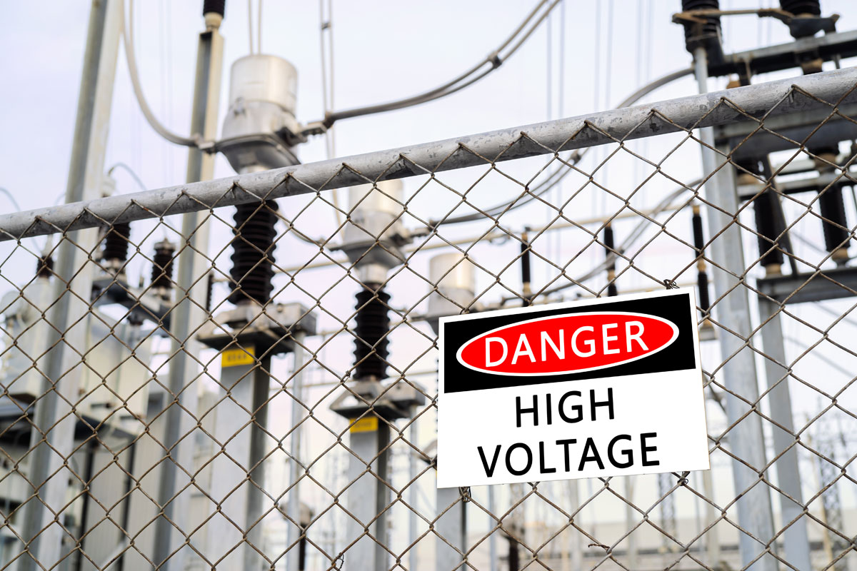 Danger high voltage sign